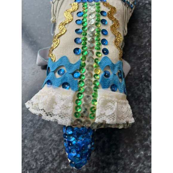 Vtg 1970's Detroit Artist Mary Ewald Pen & Ink Art Christmas Ornament Angel - Picture 4 of 8